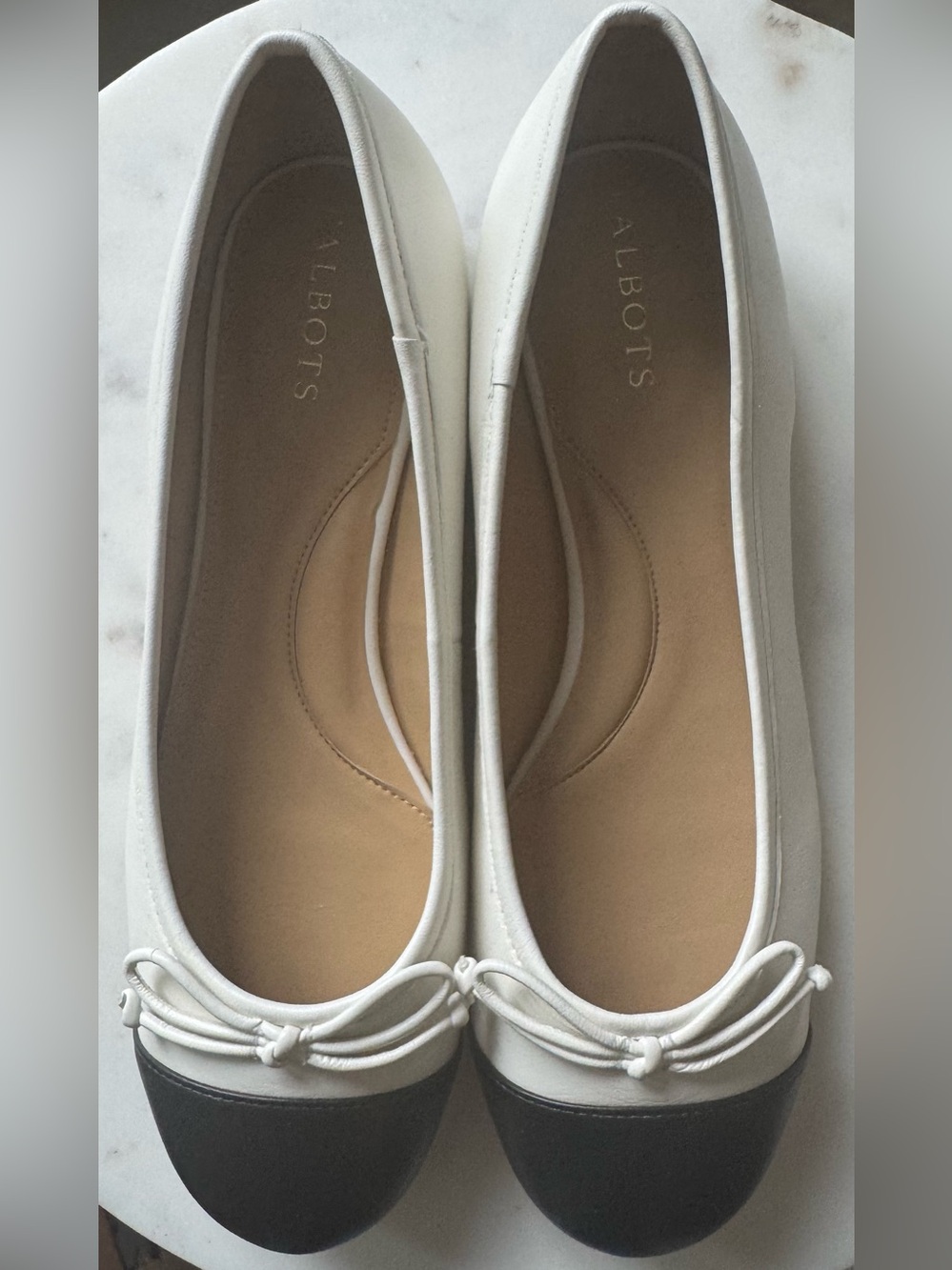 Talbots Leather Cap Toe Nappa Bow Ballet Flats - Picture 6 of 9